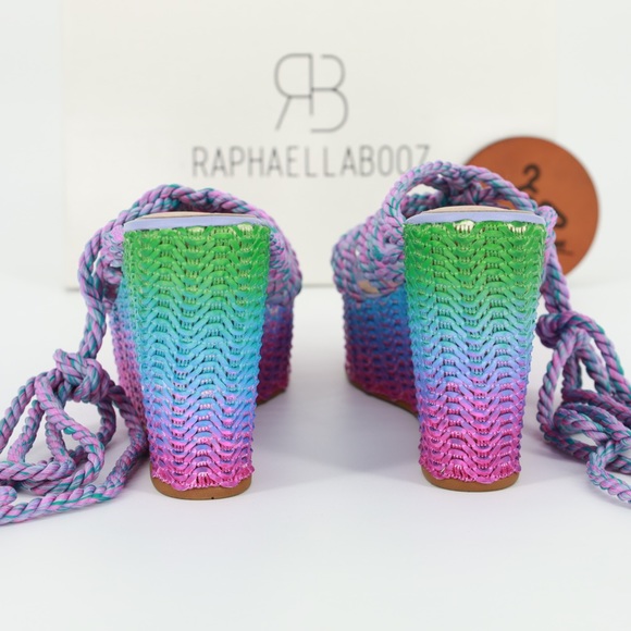 ANTHROPOLOGIE RAPHAELLA BOOZ JUTE WEDGE SANDALS - Picture 4 of 8